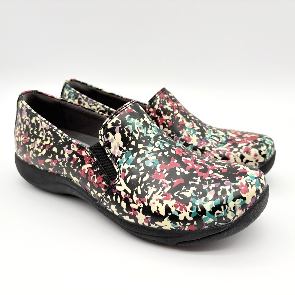Dansko Nora Slip On Loafers Womens Size 36 (US 5.5-6) Black Floral Leather